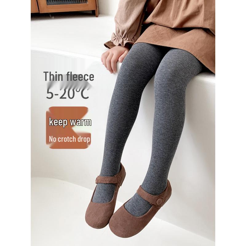 Fleece-lined Kids' Pantyhose & Leggings, Non-slip Dance Socks, and Bodysuits for Spring & Autumn.