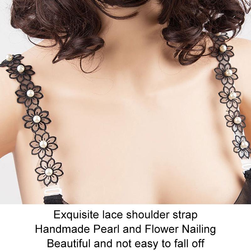 1Pair Flower Sexy Dress Decor Summer Bra Straps Elastic Shoulder Strap Adjustable Plastic/Lace Women