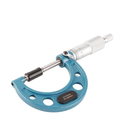 High-Precision Stainless Steel Outside Micrometer, 0.01mm, Portable Design with Wrench, Clear Scale for Measuring Length, Diameter, or Thickness (25-5