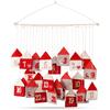 Kalendarz Adwentowy Świąteczny Wiszący Ścienny Filcowy Domki 70x60 Cm