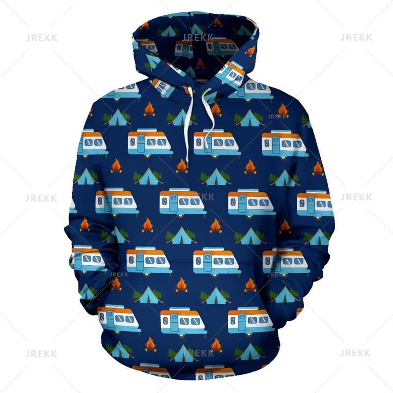 Fun Cartoon Car Series Men 3D Print Hoodie Autumn Winter Fashion Coat Comfortable Warm  Round Neck Long Sleeve Pocket Large Size Hoodies