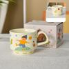 Cute Cup Stacked Cup Ceramic Mug Household Parent Child Cup Family Four-piece Cup Children's Milk Breakfast Cup