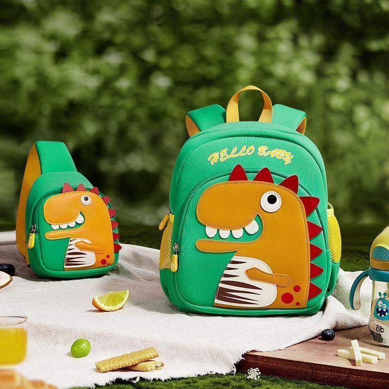 Dinosaur & Duck Backpack for Kids - Cute School Entry Bag for Boys & Girls