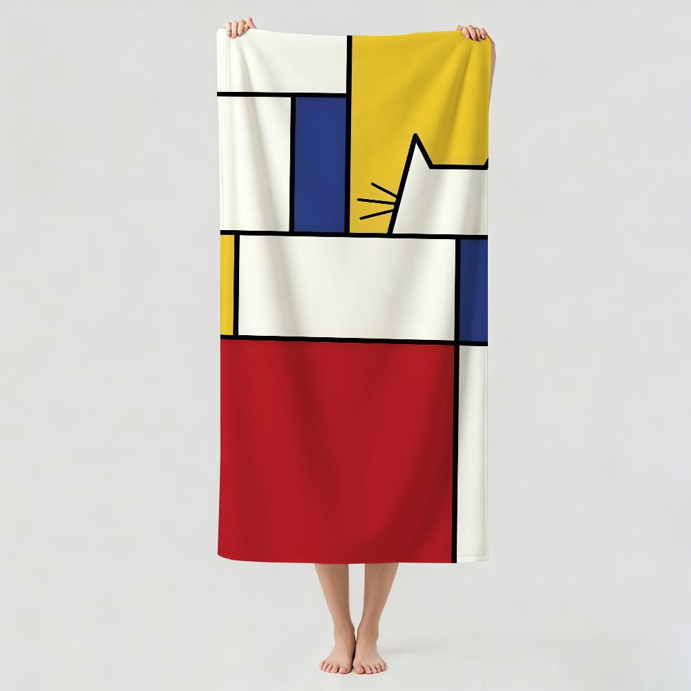 Fashion print P-Piet M-Mondrian Towel Drying Bath Towel Applicable To Light Swimming Camping Yoga Beach Out