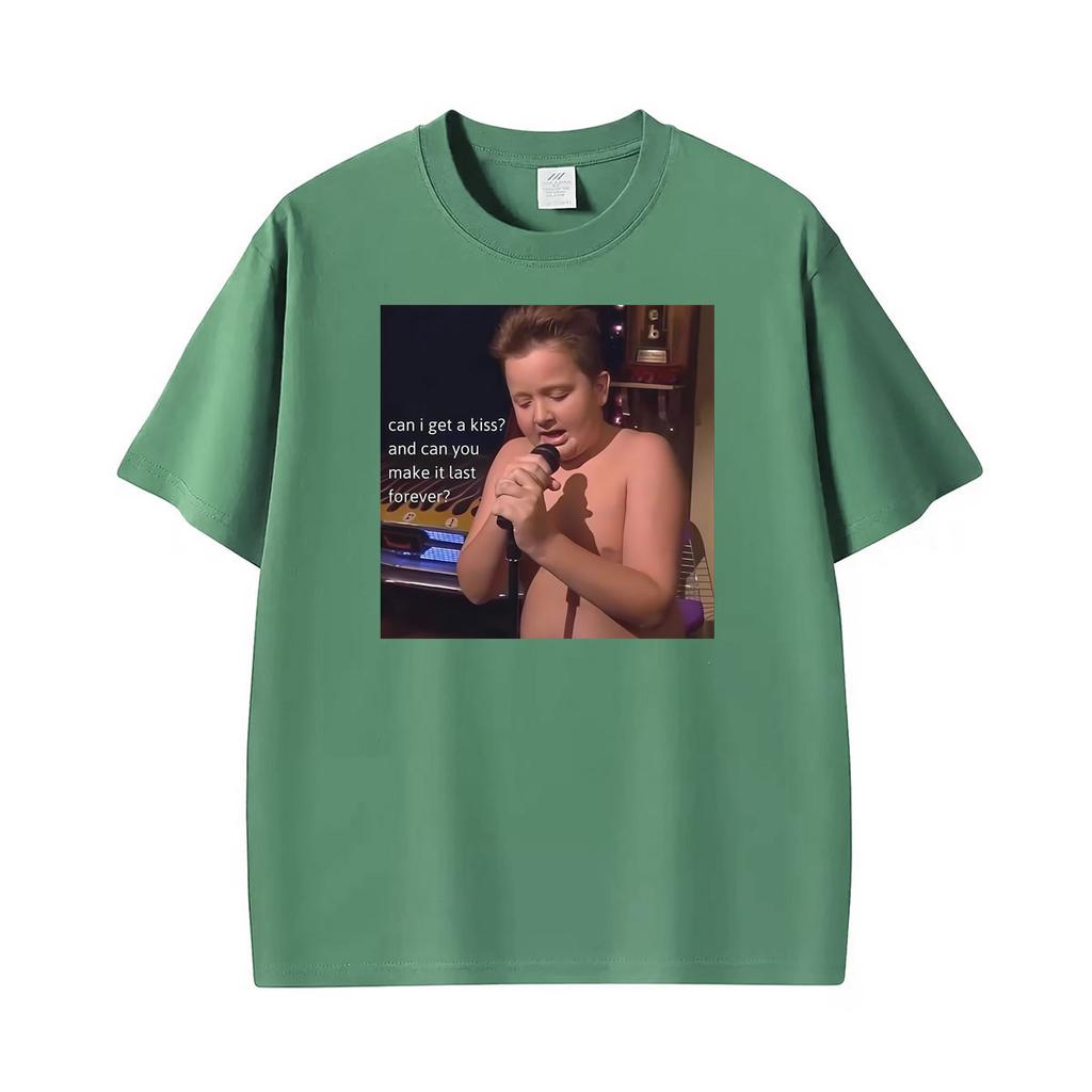 Gibby Singing Funny Can I Get A Kiss T Shirt Unisexs Clothes High Street Vintage Tshirts Summer Short Sleeve Oversized Tshirt