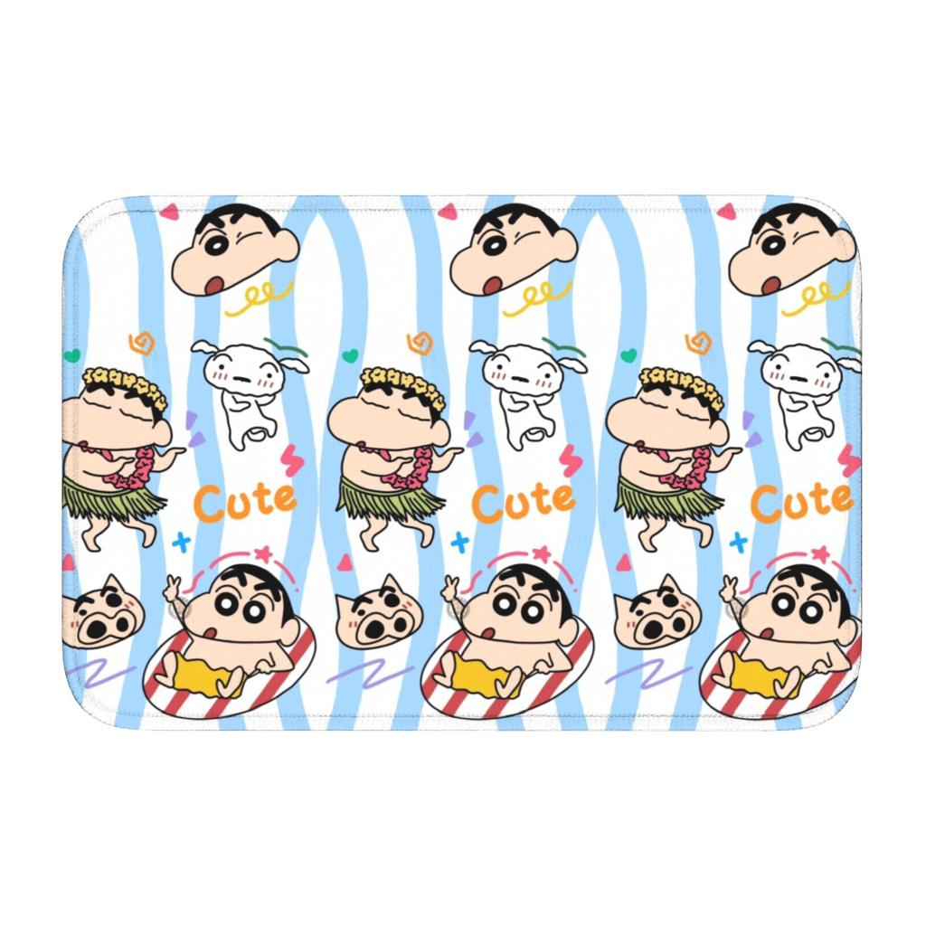 Crayons Shin-chans Cute Anime Doormat Non-Slip Bath Kitchen Welcome Mat Toilet Door Floor Entrance Carpet Rug Footpad