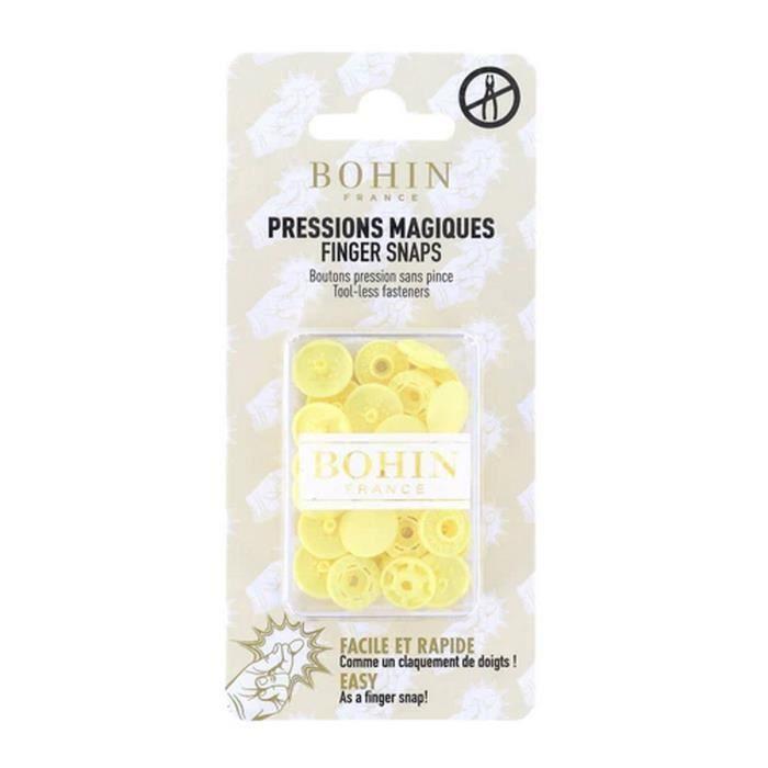 Bouton pression - BOHIN - 13mm - Couleur: Jaune - Plastique - Magique