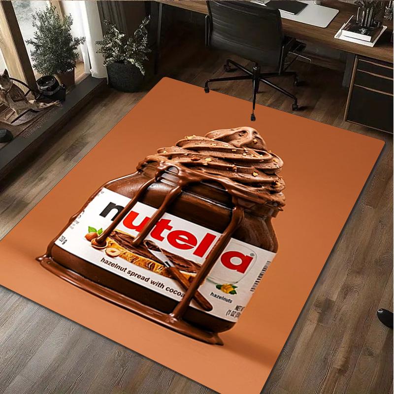 Nutella Schoko-Haselnuss-Aufstrich Glas Brotmesser Teppich für Zuhause Büroteppich Teppich für Zimmerbereich Bürostuhlpolster Feiertagsgeschenk