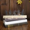 Holiday Home Decorations Halloween Witch Silhouette Countdown Calendar with Pumpkin Bat Cat Decor Wooden Indoor Tabletop Ornaments Happy Table