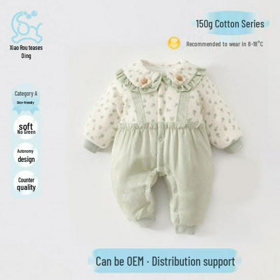 Floral Strap Newborn Romper: 120g Cotton Baby Crawling Suit for Infants and Toddlers
