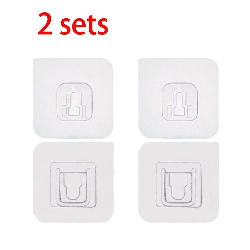 2/5/10PCS Double-Sided Adhesive Wall Hooks Strong Hanging Hooks Transparent Bathroom Organizer Wall Storage Holder Kitchen Tools