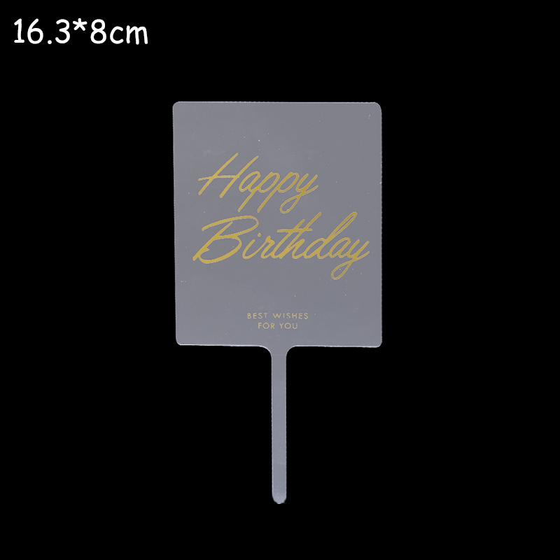 Creative Happy Birthday Acrylic Metal Cake Topper for Birthday Cake Decoration Cake Toppers Flags Wedding Birthday Party Decor