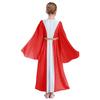 Girls Ancient Greek Roman Cosplay Costume Long Sleeve Golden Embroidery Dress Tulle Patchwork Halloween Gown