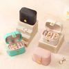 Excellent Ring Storage Box Convenient Space-saving Faux Leather Multi Grids Mini Earring Organizer Travel Supply