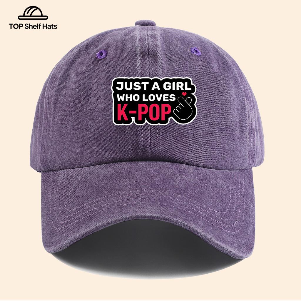 Pc JUST A WHO LOVES KPOP Duckbill Baseball Cap Korean Wave Fan Hat with KPop Lettering Adjustable Buckle Closure Lightw