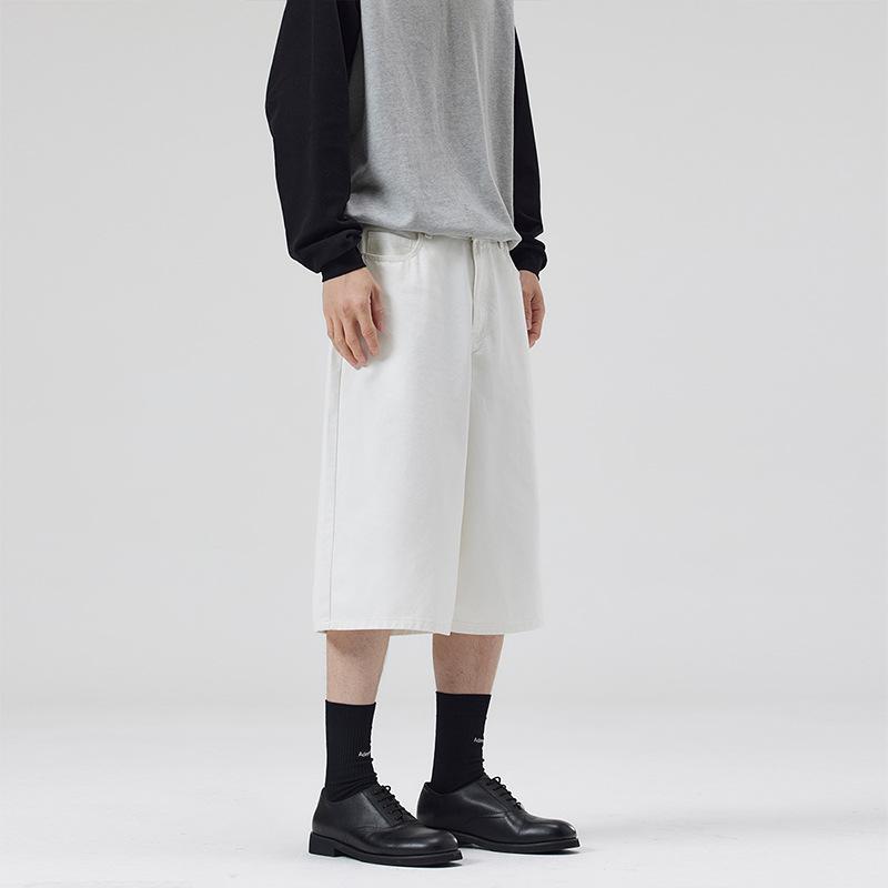 Updated Summer Original Embryo Relaxed Fit Cropped Jeans Mens Straight Wide-leg Everyday Everyday Shorts