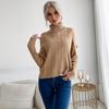 Vintage Mode Elegant Lässig Damen Unterteil Rollkragen Einfarbig Langarm Twist Trägerloser Pullover