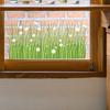 Frühling Sommer Blumen Fensteraufkleber, Wildblumen Gras Fenstersticker für Glasfenster, Doppelseitiger Statischer Anti-Kollisions Blumendekal für Klassenzimmer