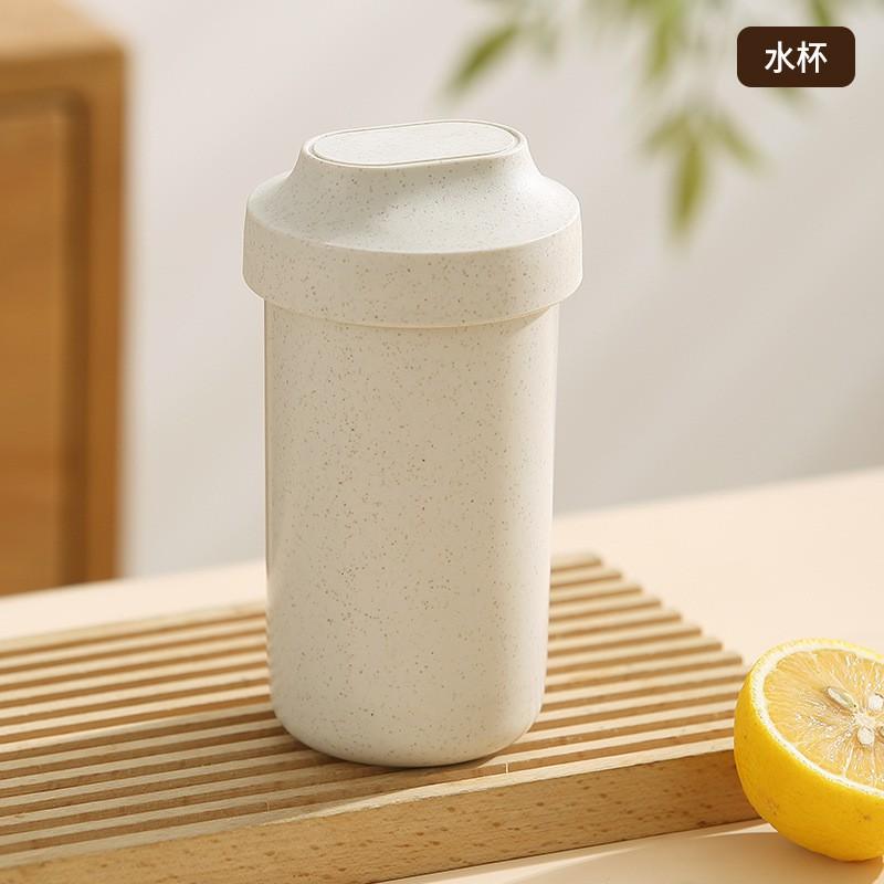 Microwave-Safe Bento Box Adults - Dual Compartment PP Lunch Container Leakproof Rectangular Wheat Color Office School Use