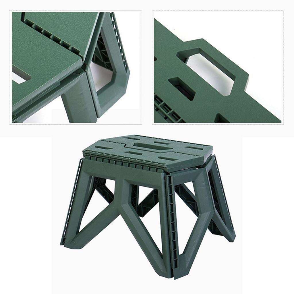 Folding Step Stool Plastic Lightweight Portable Small Kids Step Stool for Outdoor Camping Fishing Picnic Green