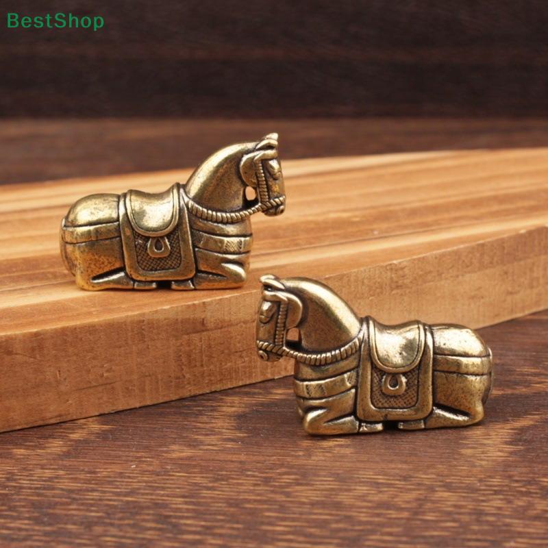 3.8cm Mini Vintage Brass Horse Figurine - Small Animal Statue for Desk Decor, Pocket Charm & Retro Collection