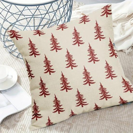 45x45CM Povlak na dekorační polštář s vánočním stromkem Vánoční potisk Povlak na polštář Domov Obývací pokoj Ložnice Pohovka Postel Dekorační čtvercový povlak na polštář