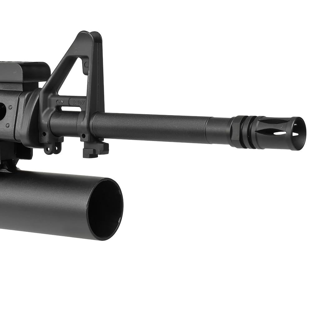 Ryohin Buhin 14mm Reverse Thread Compatible M16A1 Birdcage Flash Hider Replica, 6 Ports, Aluminum Alloy, Black