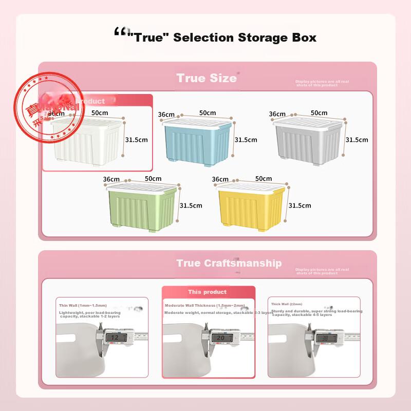SPACEXPERT Large Plastic Storage Box, Extra Large Clothes Organizer, Car Trunk Container, 36L White, 1 Piece with Wheels