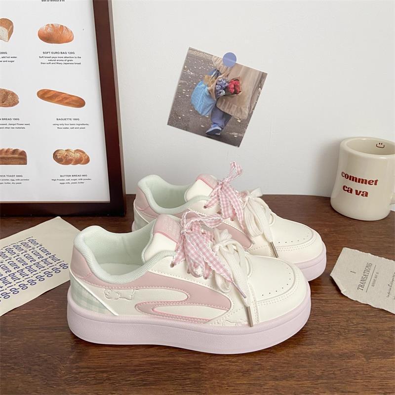 Campus Style Platform White Shoes Children Ins Tide 2025 New Autumn Student Bread Shoes Versatile Niche Board Shoes