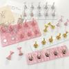 Double Row Solid Acrylic Nail Stand Base with 10-Piece Aurora Tip Holder Nail Art Display Manicure Tools and Accessories