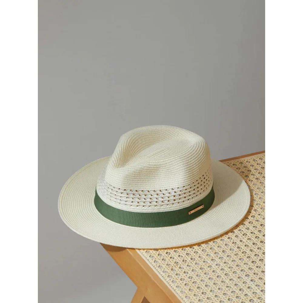 Panamahatt - Solhatt med bred brätte, unisex, andningsbar sommarstrandhatt, jazzhatt
