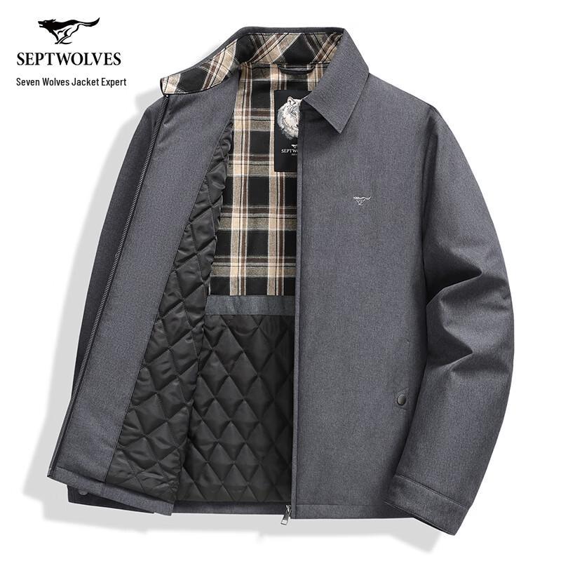 SEPTWOLVES Men's Wool-Blend Business Casual Jacket