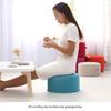 Round Fabric Stool with Linen and Tatami Mat - Washable Cushion for Living Room.