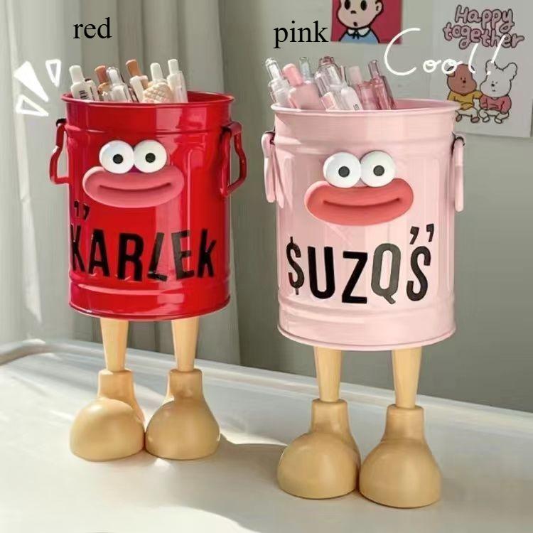 

Мультяшный держатель для ручек, круглый вертикальный держатель для карандашей для офиса, домашнего обучения, настольных принадлежностей, органайзер для хранения ручек, ластиков, мелков 1pc розовый