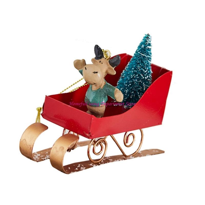 Iron Sleigh Hanging Ornament Christmas Tree Decoration For Mantel Door Entryway