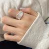 Irregular lava texture ring female design simple ins cold wind opening index finger ring tide