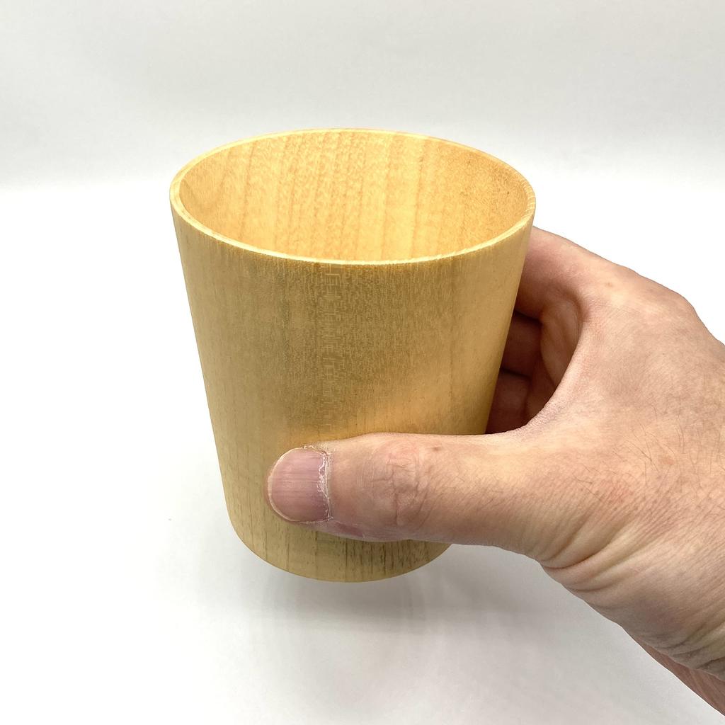 Dishwasher-safe, Natural Wood Teacup, Approximately 210ml, with Nanotech Coating, Logo, Made In Japan