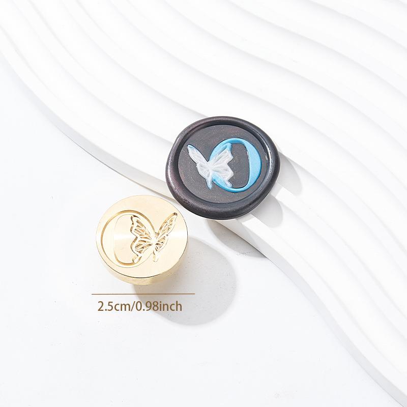 Butterfly Letter Seal(A~Z)Seal Stamp Brass Head With Wooden Handle Make Wax Seals For Wedding Invitations/Envelopes/Gift Wrap