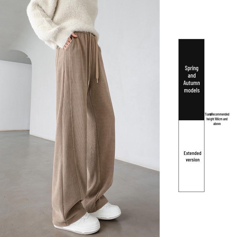 2026 Women s High-Waisted Gray Narrow/Wide-Leg Casual Banana Pants S