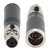 2PCS Mini XLR 3pin Male To Mini XLR 4pin Female Zinc Alloy Casing O Adapter Connector