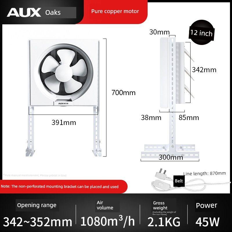 No-Drill Exhaust Fan for Kitchen Windows, No-Installation Exhaust Fan, Powerful Window-Mounted Ventilation Fan
