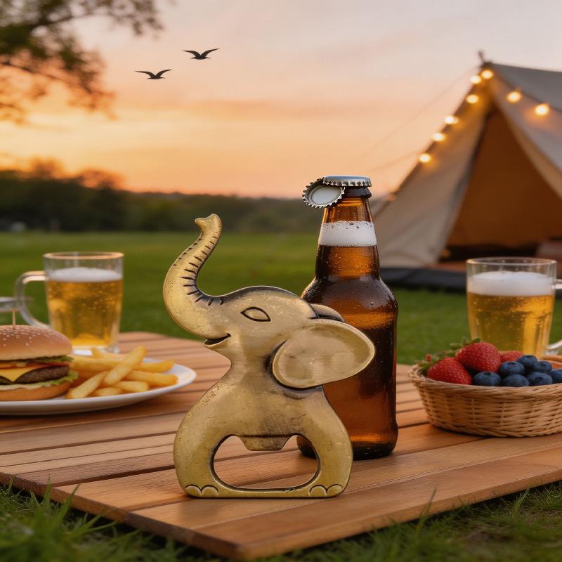 Creative Elephant Bottle Opener - Retro Antique Metal Beer Opener - Cute Animal Design Bar Tool
