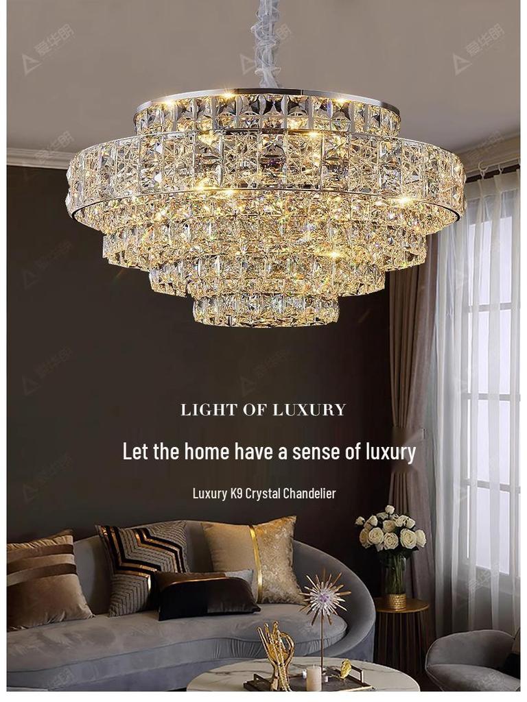 2025 Romantic Crystal Petal Chandelier - Cream Style, Warm Luxury for Living Room/Bedroom