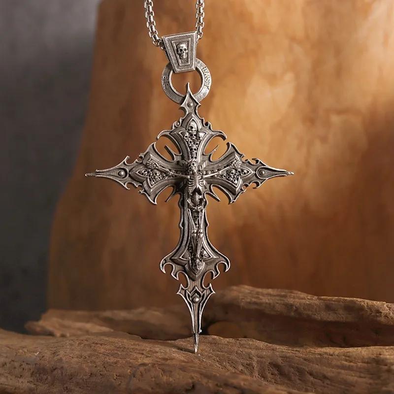 Stainless Steel Gothic Coffin Castle Pendant Necklace Suitable for Men and Women Personalized Trendy Halloween Accessories