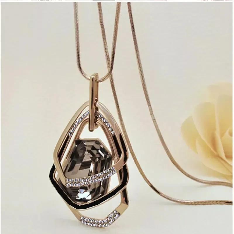 Classic Geometric Irregularity Pendant Long Necklace for Women New Sweater Accessories Cute Gifts Hip Hop Jewelry
