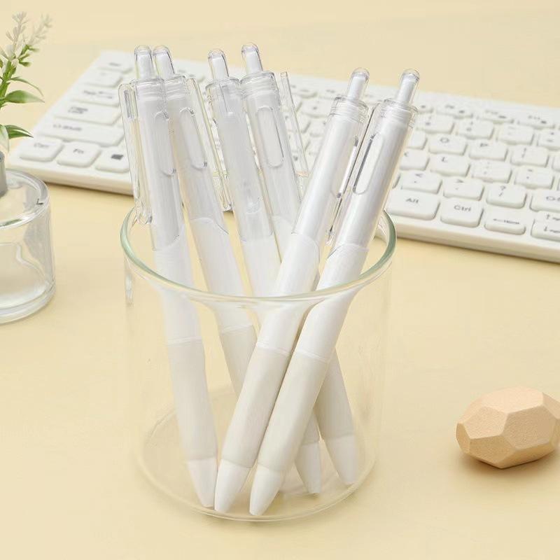 Retractable St Tip 0 5mm Simple Design Quick Drying Black Gel Pen For Students
