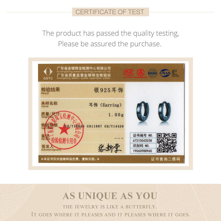 BAMOER Äkta 925 Sterling Silver Enkel linje flickörhängen dyrbara smycken kvinnor örhängen present