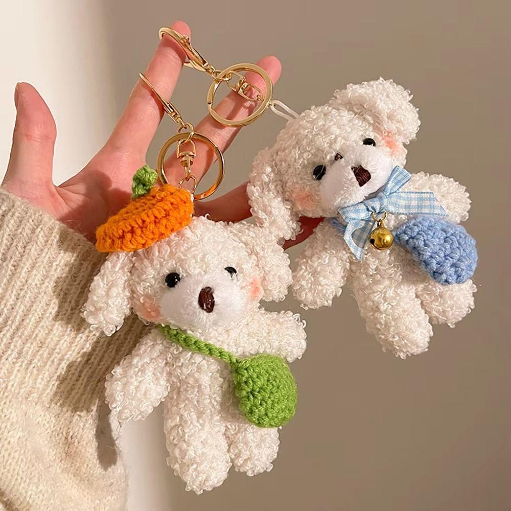 Ornement Suspendu Petit Ours Pendentif Breloque de Sac Poupée en Peluche Mignonne Porte-clés Poupée en Peluche Femmes Filles