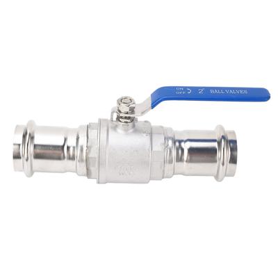 Press Ball Valve 2 Inch DN50 1000PSI WOG 304 Stainless Steel Pipe Ball Valve for Water Oil Steam