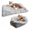 Small Pet Furry Self Warming Cat Mattress 2 In 1 Soft Plush Blanket (grey) - DD01
